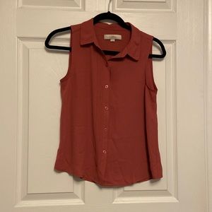 Loft pink blouse, small petite SP